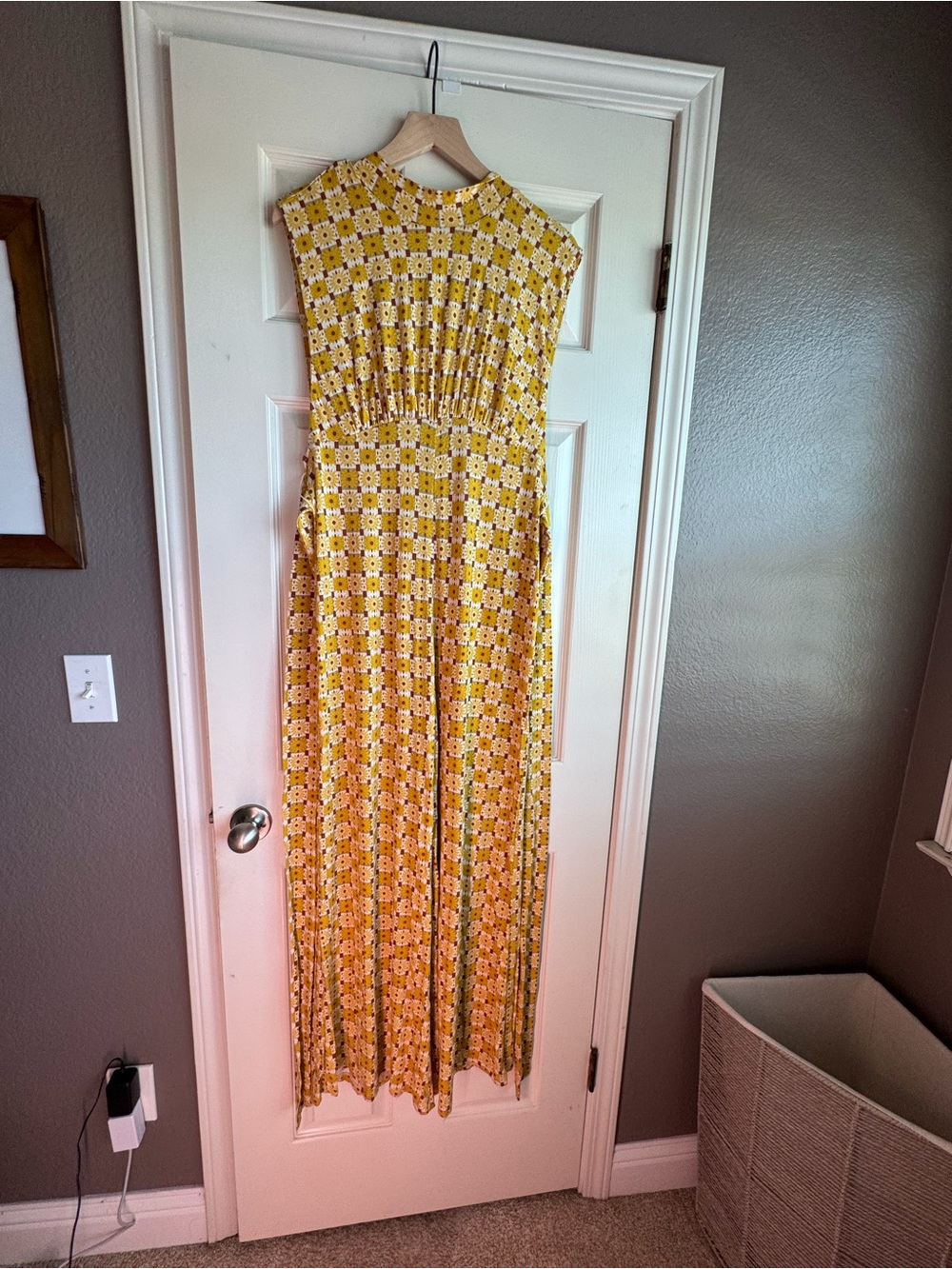 Yellow Floral Sleeveless Jumpsuit Romper